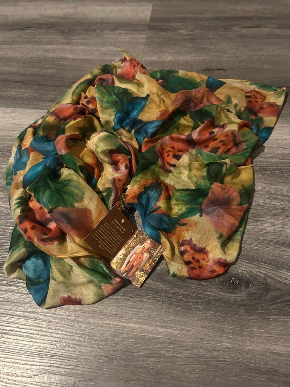 Colorful Floral Lightweight Scarf - Multicolor